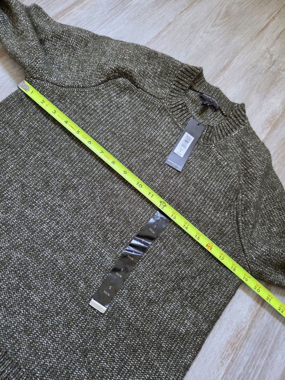 NWT Banana Republic Marled Green Crew Neck Sweater Petite Small Knit Pullover - Picture 7 of 9